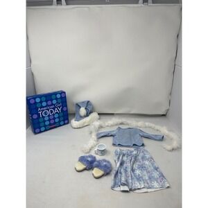 American Girl Snowflake Pajamas Set 2003 w/ Hat Scarf Slippers Mug & Box